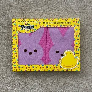 Bath & Body Works PEEPS Pink Marshmallow Bunny Shea-Infused Lounge Socks